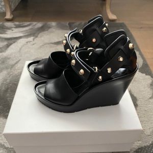 Balenciaga studded leather wedge platform sandle